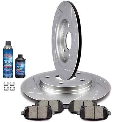 Rear Brakes Ceramic Pads And Rotors Slotted For 2008-2010 Dodge Grand Caravan - Изображение 1 из 4