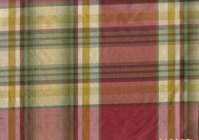 100% seda dupioni multi cuadros. tela por yarda. 54" de ancho. Foto 1 de 2