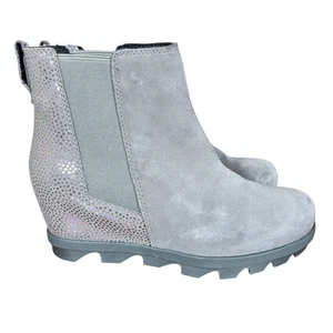 Botas Sorel Joan Of Arctic Wedge II Niñas Jóvenes 3 Gris Gamuza Impermeable Chelsea - Imagen 1 de 10