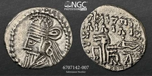 Osroes II, c.AD 190-208 PARTHIAN KINGDOM AR Drachm NGC Ch VF - Picture 1 of 5