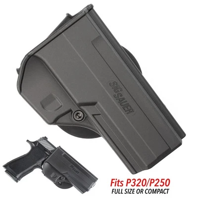 Funda de polímero negra compacta tamaño completo diestro Sig Sauer SigTac 250 320 nueva de fábrica Foto 1 de 2