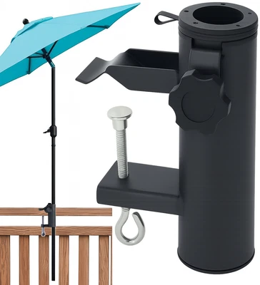 STEPHANS MÖBELBÖRSE Sonnenschirm Halterung Balkon Metall Schirmständer Schirm Halter Geländer