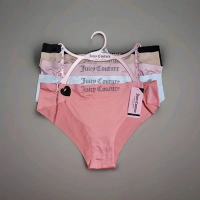 Juicy Couture 5 Pk Mujer Talla Grande Etiqueta Logotipo Libre Bragas Suaves Ropa Interior Y2K  Foto 1 de 4