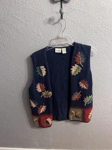 Classic Elements Womens Size Medium Fall Sweater Vest - Picture 1 of 8