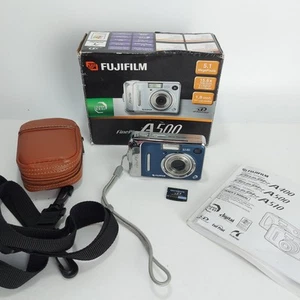 Fujifilm FinePix A500 Digital Camera Boxed Blue with Leather Case and 512MB xD - Picture 1 of 11