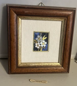 ITALIAN MILLEFIORI MICRO MOSAIC FLOWERS WALL ART WOOD FRAMED Monreale Italy - Picture 1 of 6