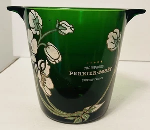 Cubo de hielo verde champán Perrier-Jouët flores de anémona Emile Gallé vintage - Imagen 1 de 8