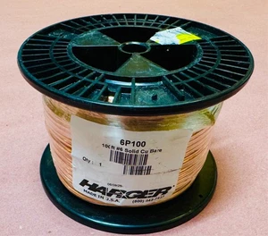 Harger 6P100 Solid Cu Bare Copper Wire Spool 100' Feet Of #6 - Picture 1 of 3