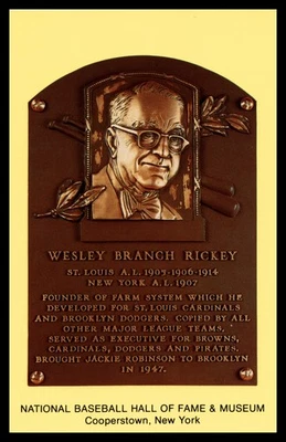 Cooperstown Hall of Fame Postcard Branch Rickey HOF Mint - Image 1 of 2