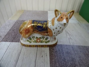 Royal Crown Derby Royal Windsor Corgi 2005 Gold Stopper 80th Birthday L/E 950 - Picture 1 of 8