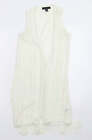 Atmosphere Damska biała bawełniana kamizelka z dekoltem w serek Sweter Rozmiar 8