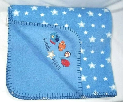 KOALA Bebé Pequeño Deporte Azul Polar Manta Béisbol Fútbol Casco 30x40 Estrellas Foto 1 de 3