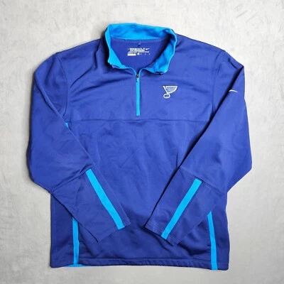 Nike Golf St Louis Blues Sweatshirt Mens Medium Tour Performance 1/4 Zip Pockets - Image 1 of 4