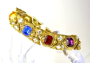 Pulsera MCM Retro Link Tono Dorado Cabujones Multicolores - Imagen 1 de 7