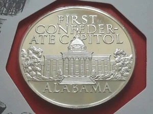 1970 Franklin Mint, proof silver medal ALABAMA-FIRST CONFEDERATE CAPITOL - Picture 1 of 5
