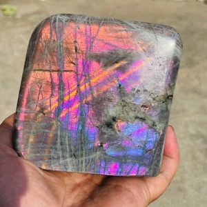 Magnífico espécimen de exhibición de cristal de cuarzo labradorita púrpura natural de 2,44 lb - Imagen 1 de 10
