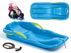 Schlitten Bob Schlitten Kinderbob Rodel Kinderschlitten mit Bremsen blau - Bild 1 von 12