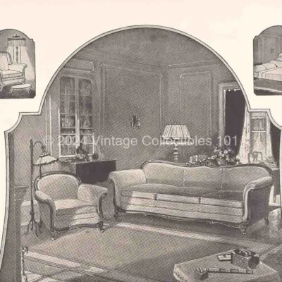 Sofá cama Pullman Davenport 1924 muebles para el hogar anuncio impreso art deco Kinghan Foto 1 de 4