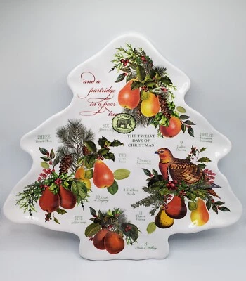 Christmas Tree with Pears Melamine Serveware Plate - NEW - Michel Design Works - Image 1 of 3