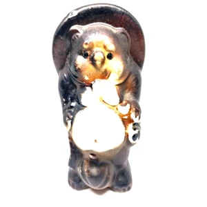 Estatua de Cerámica Japonesa Tanuki No.3 5.5" H Decorativa Mapache Perro Estatua Cerámica - Imagen 1 de 12