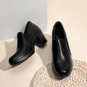 Women Round Toe Pumps Low Chunky Block Heels Loafers Work Shoes Dress Shoes US - Picture 1 of 10