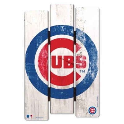 CHICAGO CUBS WOOD FENCE SIGN 11"X17" WALL DECORATION HEAVY DUTY HIGH QUALITY - Image 1 of 2