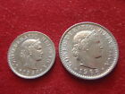 Switzerland - 2 Coins - Both 1968 B - 5 & 20 Rappen - Very Nice Condition - Look