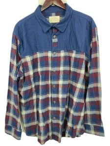 Para Hombres XXL Grande Azul Cuadros De Colección-St John’s Bay-Fit Yuked Western Rodeo-Algodón Suave - Imagen 1 de 5