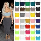 Womens Ladies Sleeveless Strappy Vest Plain Camisole Boob tube Bralet Crop Top
