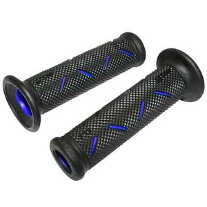 ProGrip Motorcycle Bike Handlebar Grips Open Ended PG717 Blue / Black - Picture 1 of 1
