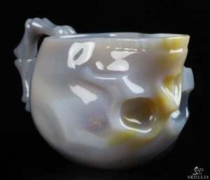 4.8" Premium Brazilian Agate Carved Crystal Coffee Mug, Tea Cup, Crystal Healing - Picture 1 of 13