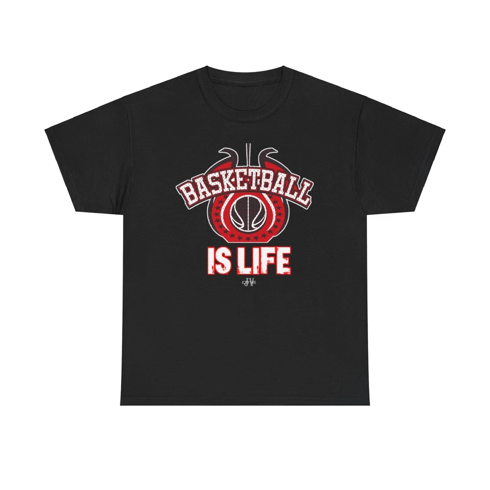Camiseta unissex de algodão pesado Basketball Is Life, camisa esportiva, presentes para basquete  - Imagem 1 de 1