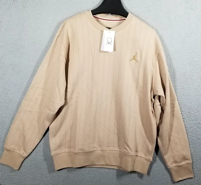 Air Jordan Vellón Rayas Tostado Cuello Redondo Hombres Mediano FN6354-244 Raro Nike Muestra Foto 1 de 4