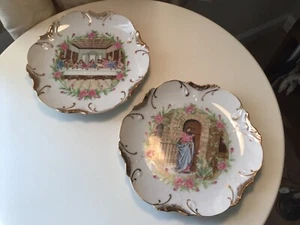 VTG Last Supper Da Vinci Plate & Jesus Knocking on Door 18 K Gold Trim Japan - Picture 1 of 12