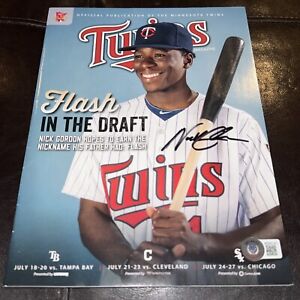 Nick Gordon  Autographed Signed Official Minnesota Twins Magazine BAS Beckett