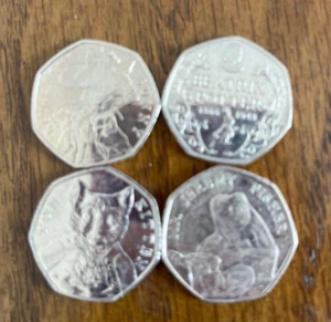 4 COLLECTABLE 50p Coin Beatrix Potter, Benjamin Bunny, Jeremy Fisher Tom Kitten. - Picture 1 of 7