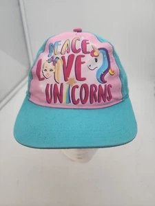 Peace Love Unicorns Hat Blue Hat Adjustable Youth OSFA JoJo Siwa - Picture 1 of 7