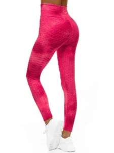 Leggings Pants Tik Tok Yoga Women Fitness  Butt Lift Elastic Hot Pink M - Picture 1 of 8