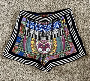 Ett Twa Anthropologie Women Shorts Small Printed Wynnewood Mod Rayon Pull On - Picture 1 of 7