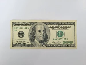 2006 $100 One Hundred Dollar Bill, Federal Reserve Note, Serial # KB45931101K - Picture 1 of 2
