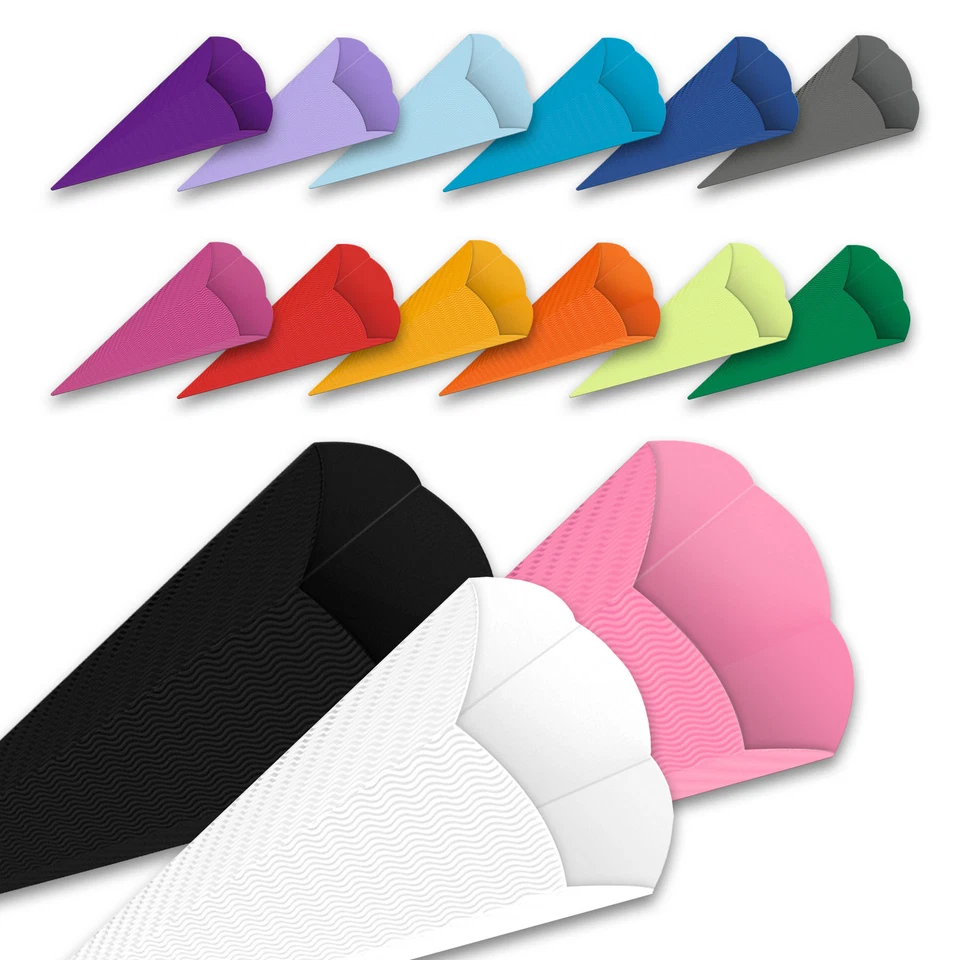 itenga 3D Color Bastel Zuckertüte stabil Wellpappe alle Farben Schultüte Rohling