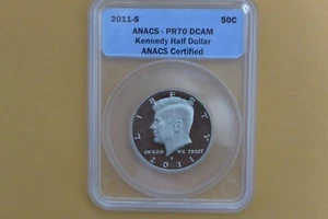 2011 S CLAD Kennedy JFK Half Dollar Proof ANACS PR70DCAM - Picture 1 of 4