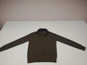 Eddie Bauer Herren Braun Pullover 1/4 Zip Mock Neck Langarm Sweater Gr. LG - Bild 1 von 16