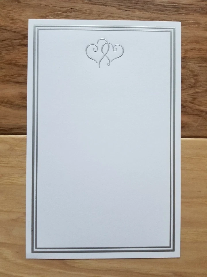 Silver Joining Hearts Invitation Wedding Anniversary Bridal Shower Wilton White - Image 1 of 1