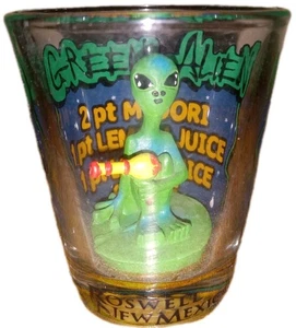 Vaso de chupito de bar transparente Green Alien Roswell, Nuevo México - Imagen 1 de 4
