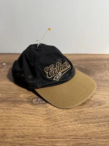 Vintage 90er Carhartt Camp Mütze Kappe Canvas Strapback zweifarbig schwarz/hellbraun verstellbar USA - Bild 1 von 5