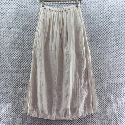 Falda J Crew Para Mujer XS Crema Maxi Pull On Cintura Elástica Abertura Lateral Medio Forrada Foto 1 de 4