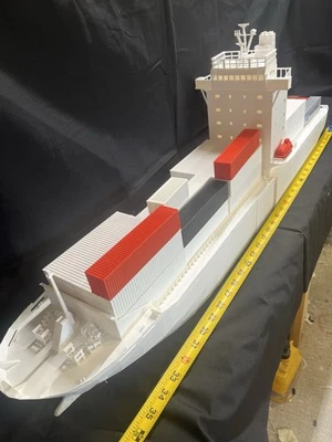 Ho Scale Mid Bridge container ship.  38"longx6 3/4Widex13" - Image 1 of 4