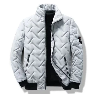 Winter Mens Quilted Jacket Warm Parka Zip Up Padded Bubble Puffer Hooded Coats - Picture 1 of 7