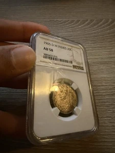 1905 Danish West Indies 20 Cents AU 58 NGC Graded  - Picture 1 of 1